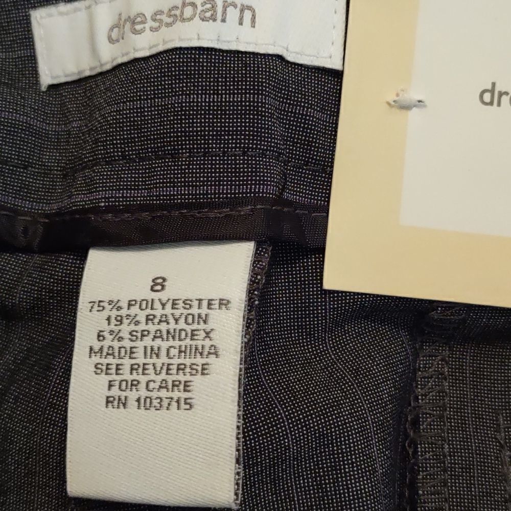 New Dressbarn Women's Sz 8 Classic Signature fit gray dress pants purple stripe - Picture 6 of 9
